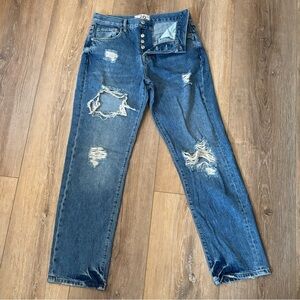 We The Free‎ Women’s Button Fly Distressed Jeans Size 26 Free People Comfy Boho
